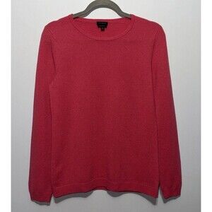 Talbots Pure Cashmere Long Sleeve Pullover Sweater V-neck Luxury Coral Pink Smal